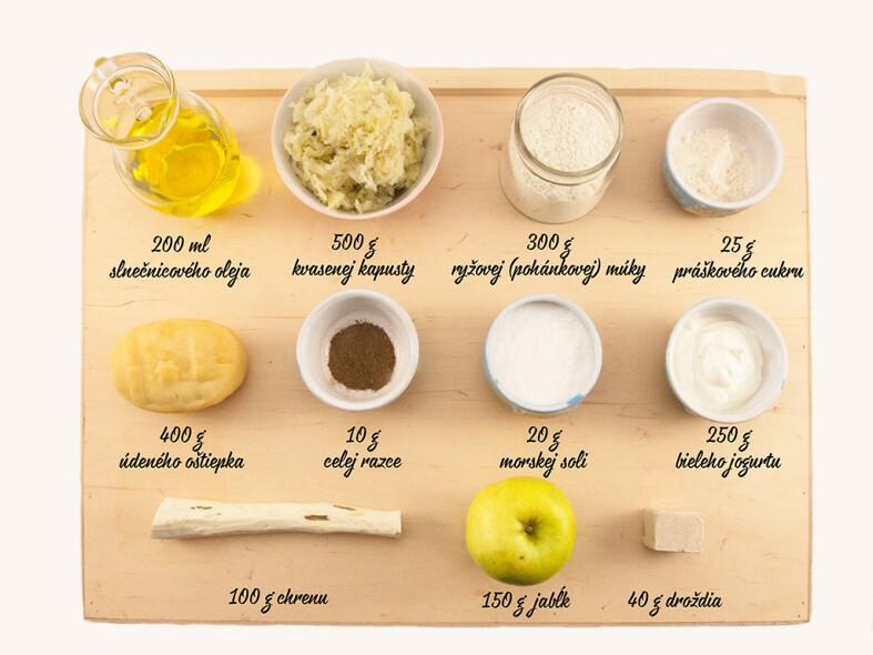 Údený oštiepok, domáci langoš, šalát z kyslej kapusty image